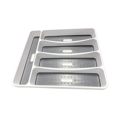 Range-couverts 5 sections blanc/gris