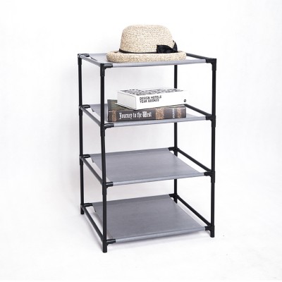 3 Tier Fabric Shelf Grey