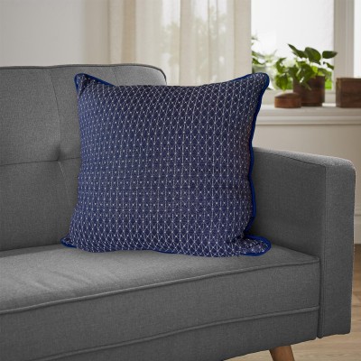 Samar - Dobby Cushion Blue Cotton Jacquard
