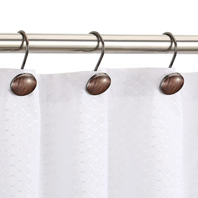 12 crochets de douche ronds en métal