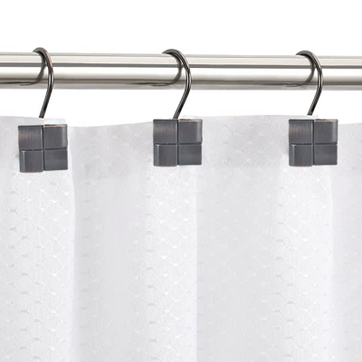 Le Spa - Crochets de douche en métal 12 pièces | Carré
