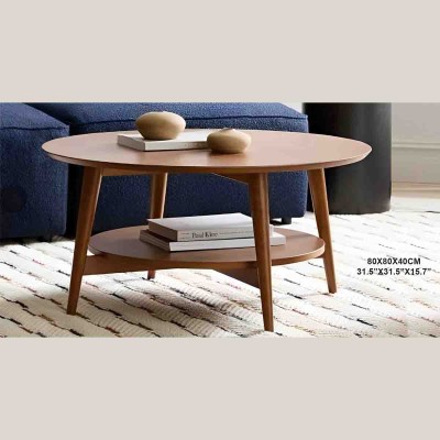 Atelier Du Nord - Round Coffee Table with Lower Storage Shelf
