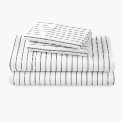 6 pièces. Ensemble de draps en microfibre avec taies d'oreiller brodées