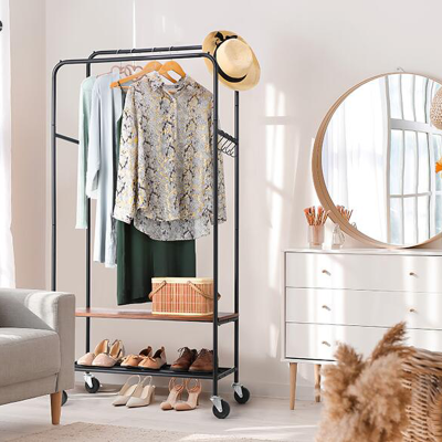 Clothes Rack Storage With Shelves