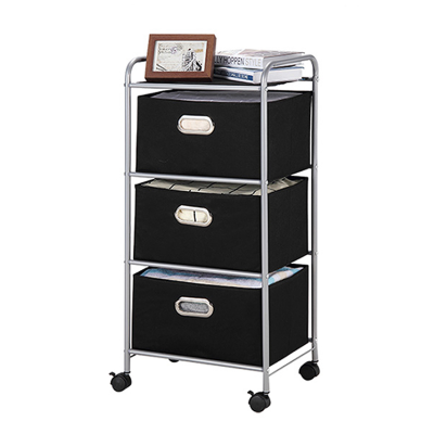 Storage Cart 3 Drawer Black