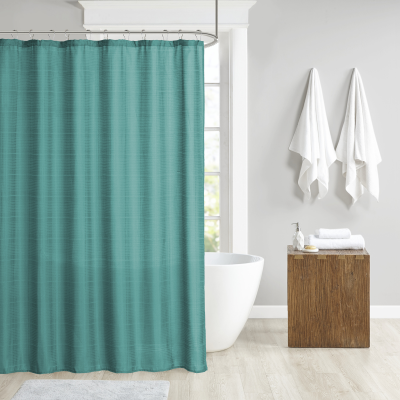 Solid Jacquard Waterproof Shower Curtain 70x72