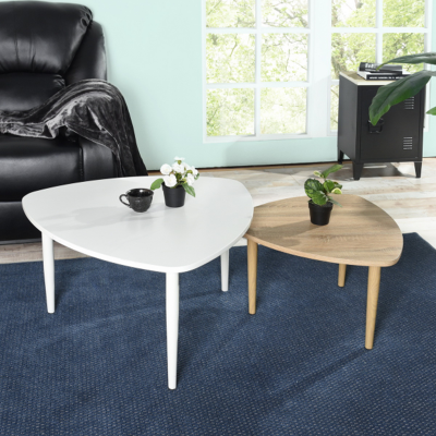 Agatha | Ensemble de 2 tables basses | Tube en acier avec dessus de table en PB