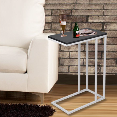 Table à casse-croûte noire avec cadre en métal