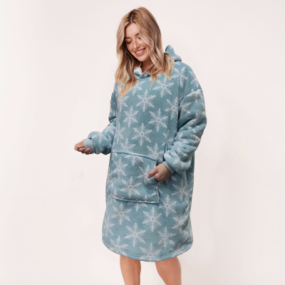 Oversize Hoodie Snowflake 40 Longueur Microfleece			