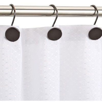 SPA - black 12pc set circle metal shower hooks