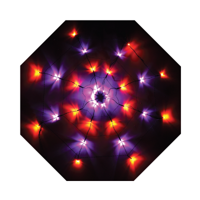 32lt Spider Web Net Light Set Orange/purple Led