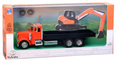 Kubota - Camion à plate-forme avec excavatrice