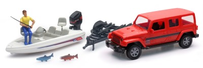 Jeep Wrangler avec ensemble de bateau de pêche