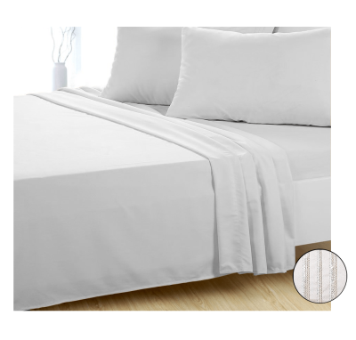 Embroidered Microfiber Sheet Set | Cream