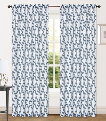 PANNEAU SUPÉRIEUR PAROS FAUX LIN GEO WHT/BLUE
