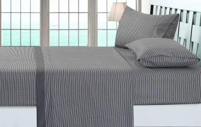 Collection Lindam - Ens. de draps en microfibre | rayé gris