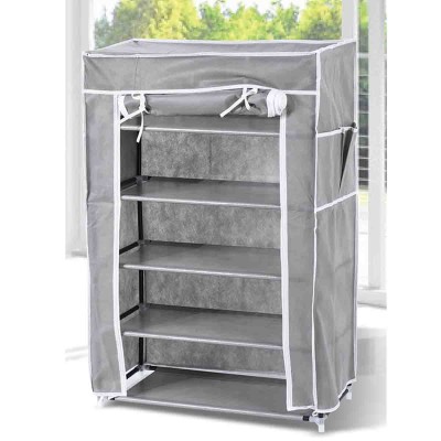 Studio 707- Grey 6-tier Shoe Organizer With Cover