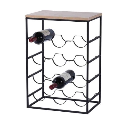 Studio 707- Table à vin avec plateau en mdf -cadre noir métallisé