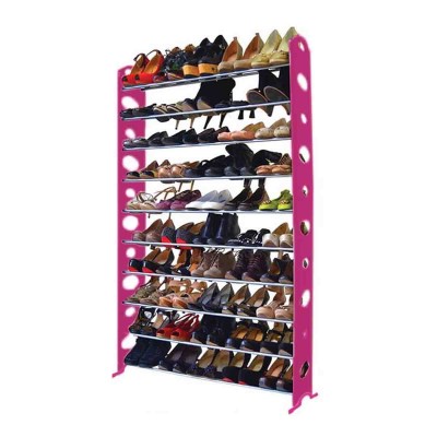 Luxe 50 Pairs Shoe Rack Pink