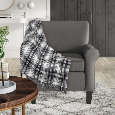 Kamala- Plaid Throw 50x60 Black/white