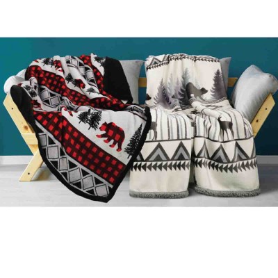 Plaid 50x60  Mont  Blanc  Velours  Sherpa  Asst