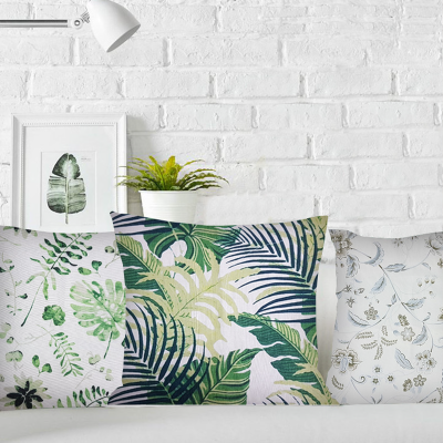 Keanu | Coussin en toile à imprimé tropical | Motifs assortis