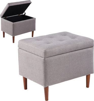 Grey Ottoman Storage Upholstered