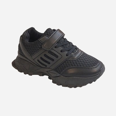 Boys Lace Up Athletic Shoe With Velcro