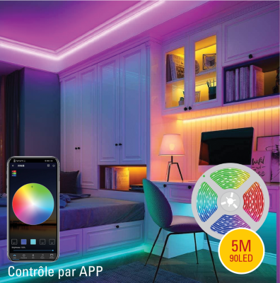 WATTSON - Bande intelligente lumineuse à DEL de 5 m
