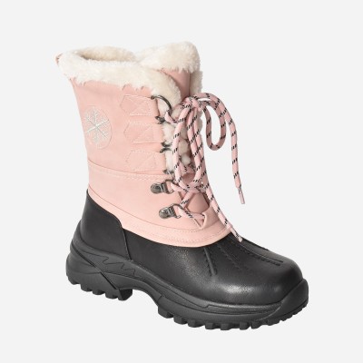 Girls Lace Up Boot With Side Zipper