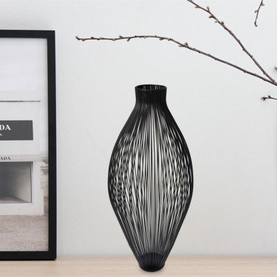 Metal Wire Vase Black