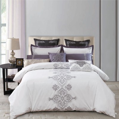 Violet -  6pc Comforter Set Full White Grey