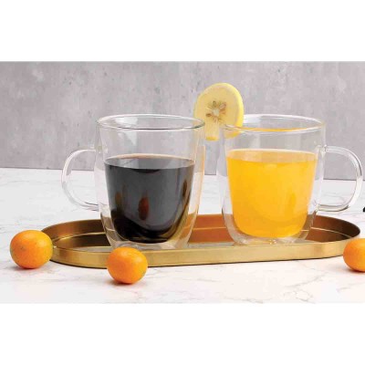 A La Cuisine - 2pcs Double Wall Coffee Mugs 420ml