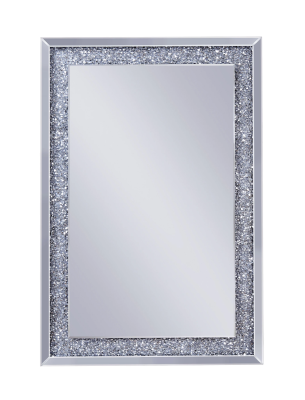 Oliver Silver Mirror With Crushed Crystal 