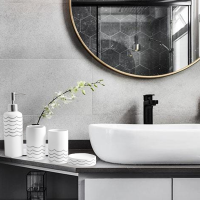 Wave 4 Pcs Ceramic Bath Sets