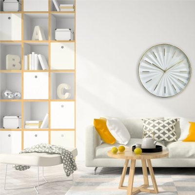 Horloge Blanc/or 12po