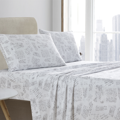 Ensemble de draps en microfibre PARIS MAP - Blanc