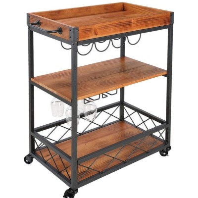 Wood and Metal Serving Trolley