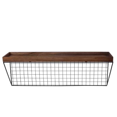 Etagère en bois et métal 24x65x16cm
