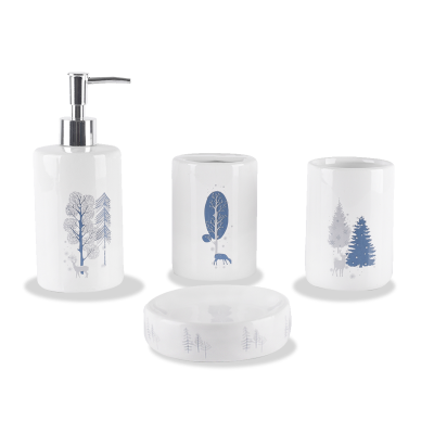 Woodland | Ensemble d'accessoires de salle de bain en céramique 4 pièces