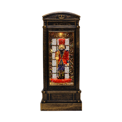 Cabine téléphonique de Noël avec casse-noisette - 9 x 9 x 22 - couleur vintage