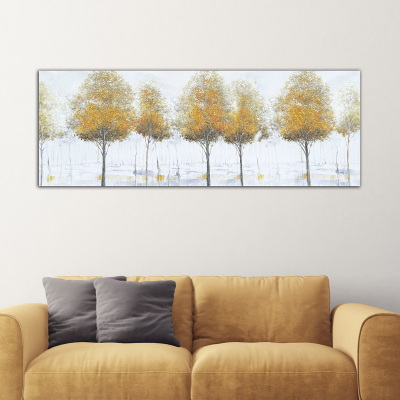 Toile imprimé 50 x 150 cm | Arbres jaunes abstraits