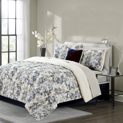 Ellis Comforter Set 8pc Grey Floral
