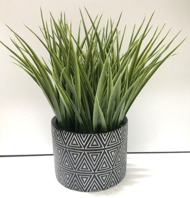 Artificial Greens Potted Plant | Diamond Pattern 13 x 25 cm