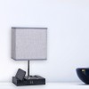 Table Lamp W/holder Black & Grey Sahde 20.32x25 USB