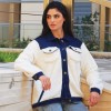 SHERPA JACKET W/ DENIM DETAILS/WHITE