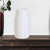 Vase White Ceramic Textured 13.5x1.5x24.7