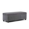 Dark Grey Linen Storage Ottoman Bench with Tufted Top - Magasins Hart | Hart Stores