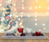 Wooden Plate with four glass holder - Magasins Hart | Hart Stores