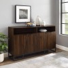 Ian Angled- Door Sideboard Walnut 58x15.75x33.25in